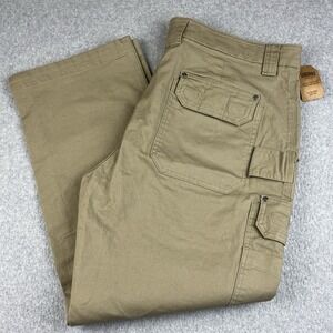 Duluth Cargo Pants Mens 38x30 Flex Fire Hose Khaki Trim Fit Canvas Workwear NWT